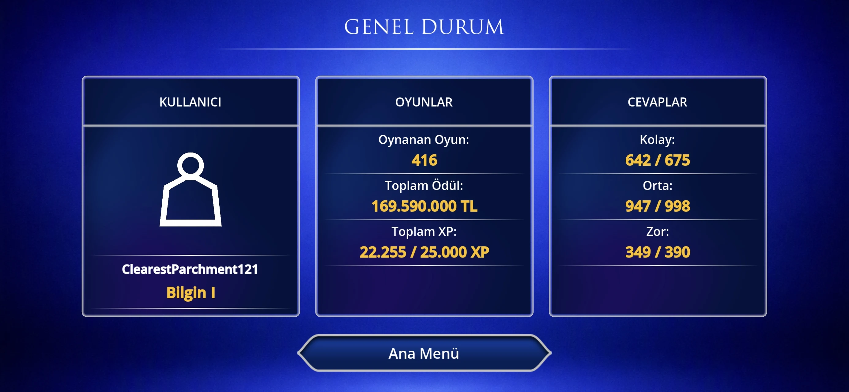 Milyoner Bilgi Yarışması 2026 screenshot