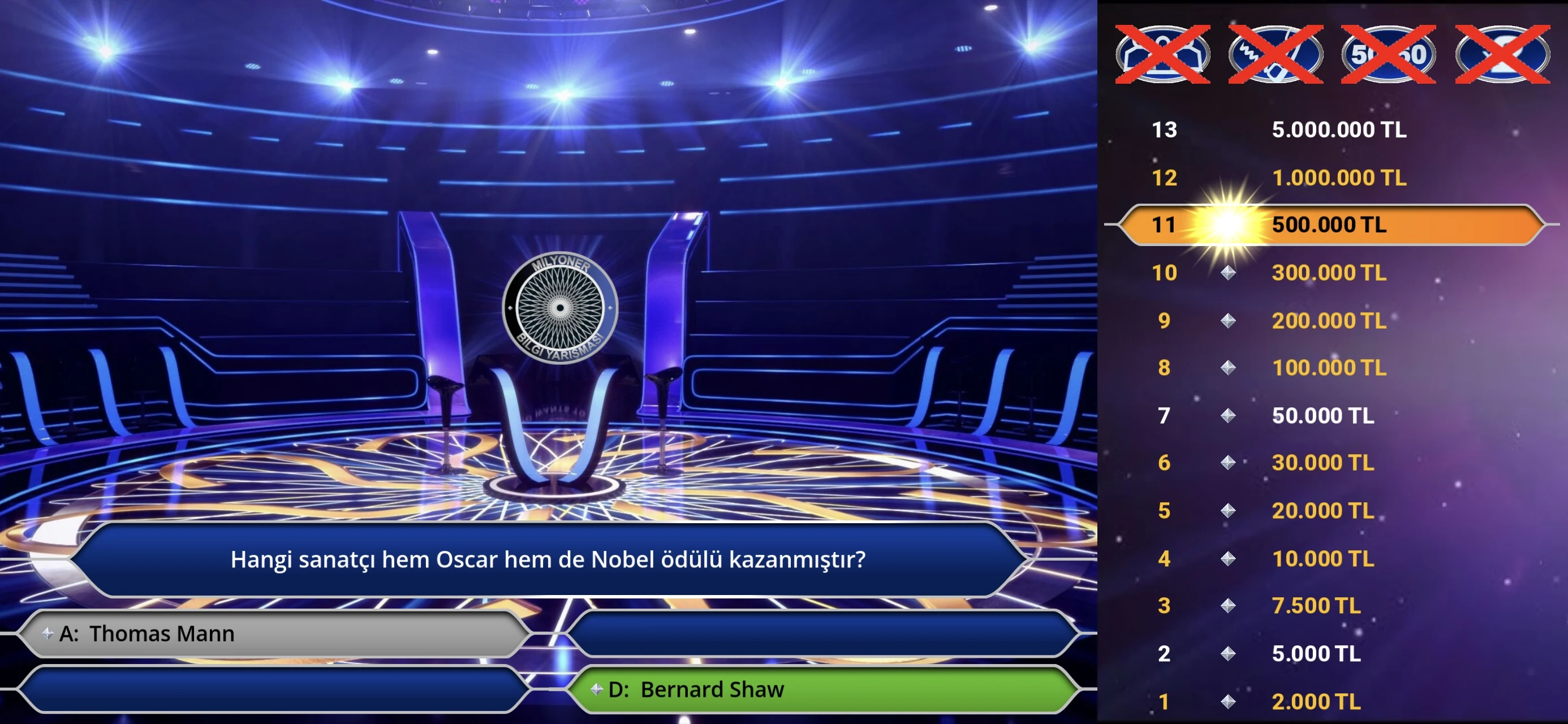 Milyoner Bilgi Yarışması 2026 screenshot